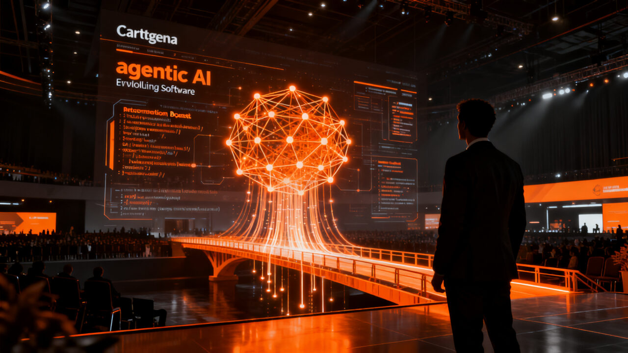 IA agéntica transformando la industria del software en Colombia durante el evento SOFTIC 2026.
