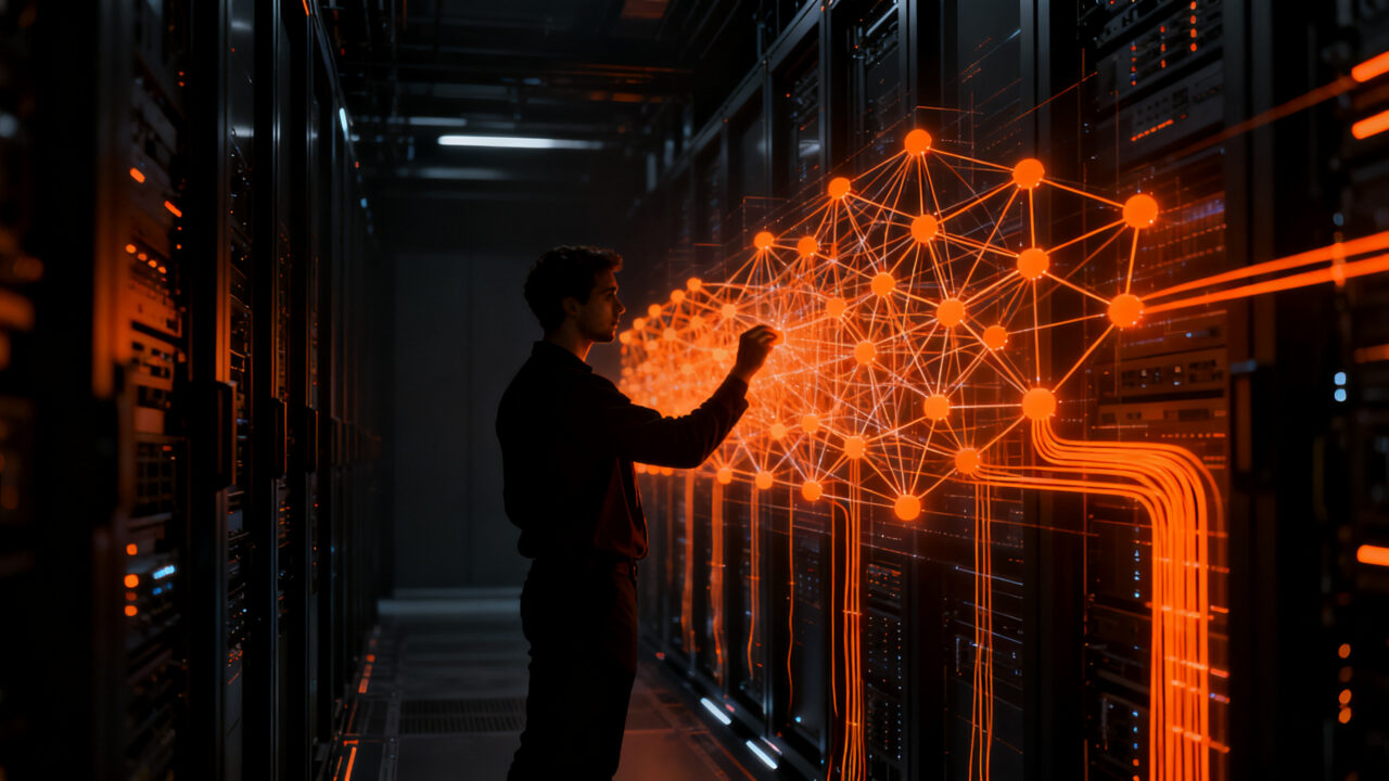 Desarrollador analizando eficiencia energética y reducción de costes en software para inteligencia artificial.