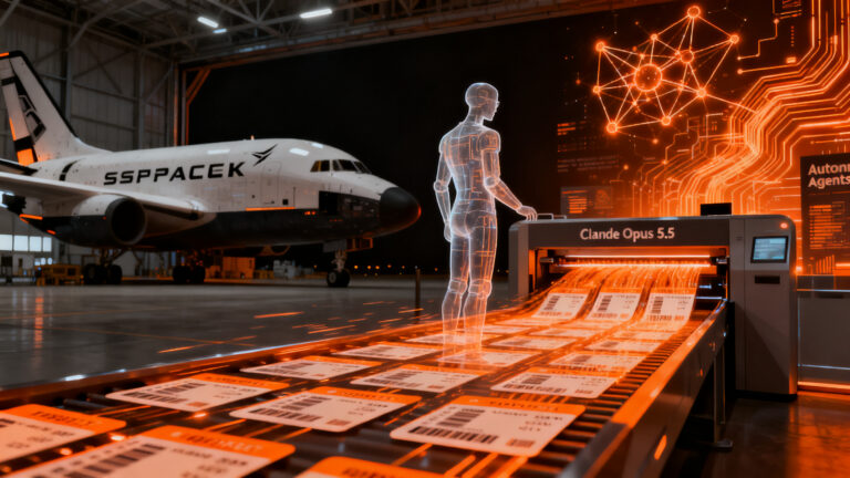 Agente de IA automatizando soporte técnico en entorno futurista de SpaceX, representando eficiencia operativa y ahorro de costes para startups.