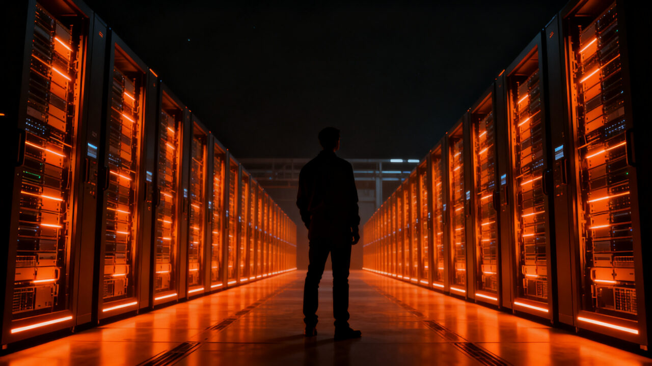 Infraestructura de centro de datos de IA de SpaceX y Nvidia, representando la inversión masiva en computación de alto rendimiento.