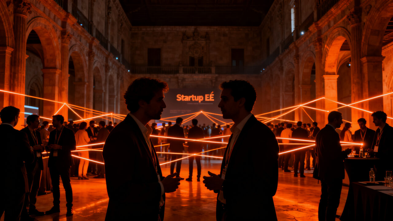 Escenario de networking en Startup OLÉ, conectando emprendedores con inversores en un entorno de alto impacto tecnológico.