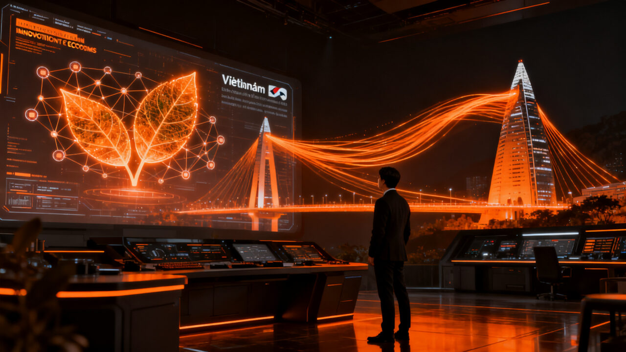Startups de inteligencia artificial y tecnología verde compitiendo por inversión y expansión internacional entre Vietnam y Corea del Sur.