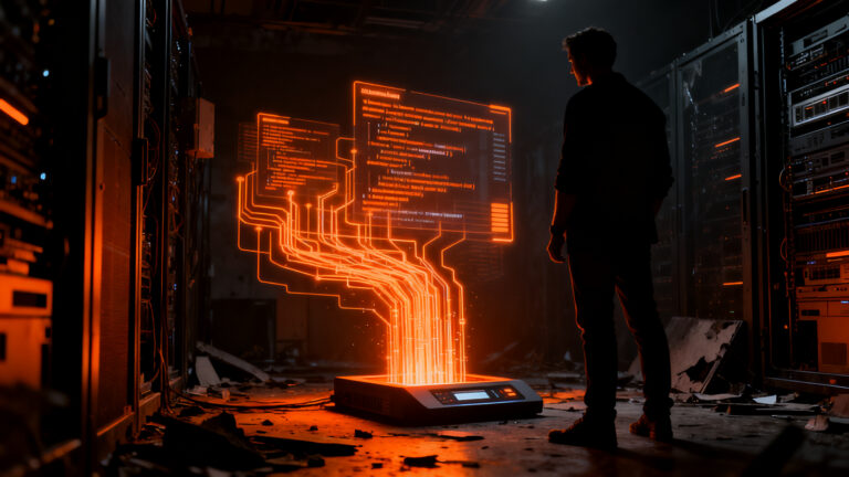 Venta de datos de startups fallidas para entrenamiento de modelos de inteligencia artificial, concepto de monetización y seguridad de datos.