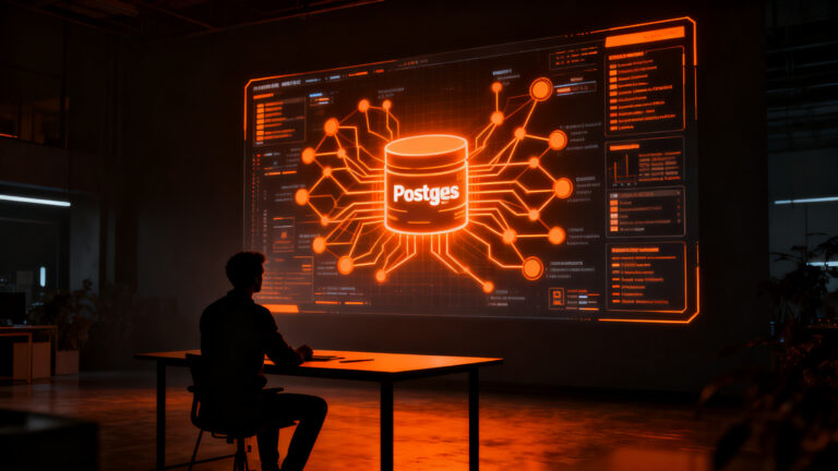 Desarrollador trabajando con agentes de IA integrados en bases de datos Postgres mediante Supabase Compute.