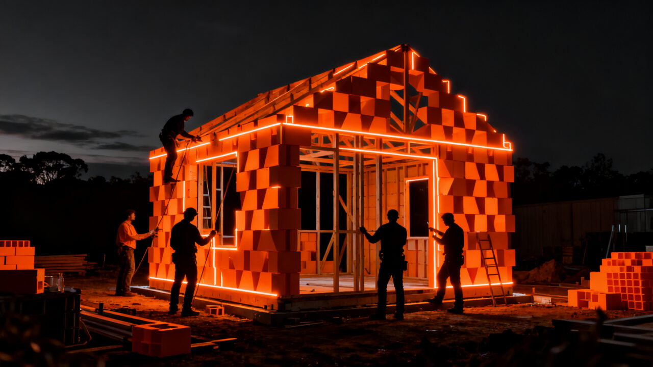Construcción modular de vivienda social mediante bloques de plástico reciclado por TETO y Fuplastic.