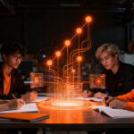 Estudiantes universitarios colaborando en el UR Startup Camp 2026 para crear nuevas empresas en La Rioja.