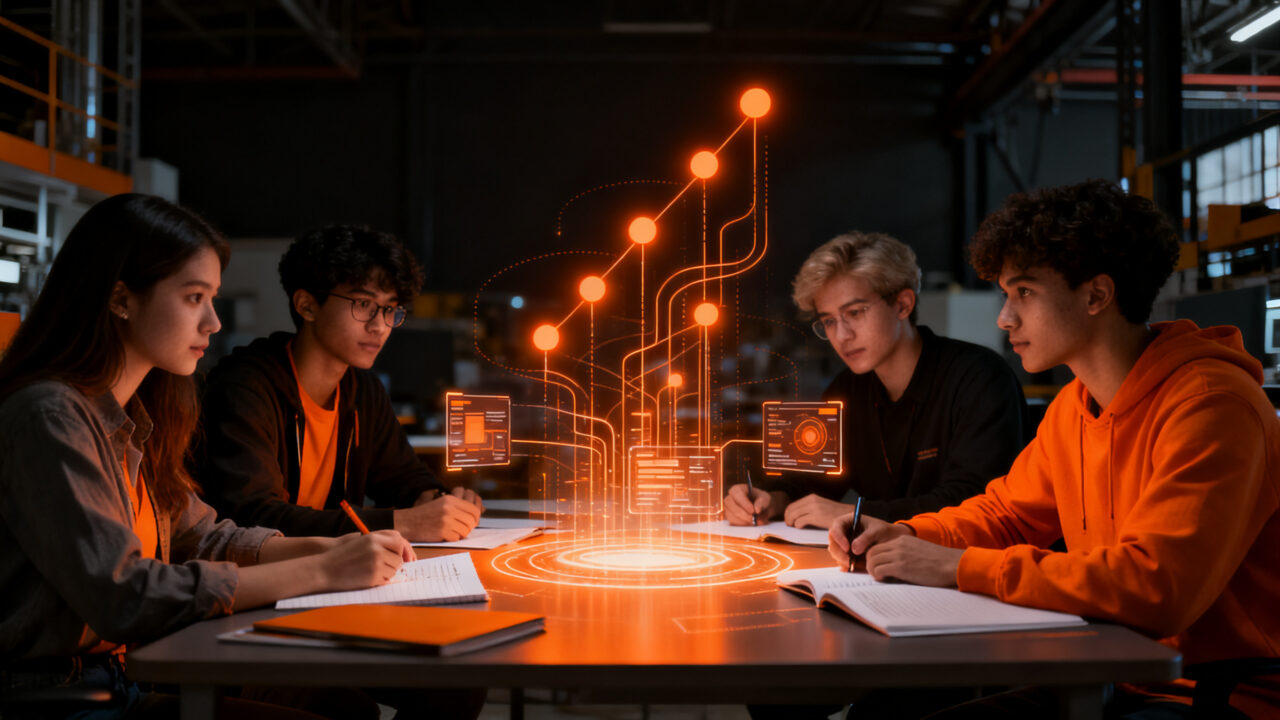 Estudiantes universitarios colaborando en el UR Startup Camp 2026 para crear nuevas empresas en La Rioja.