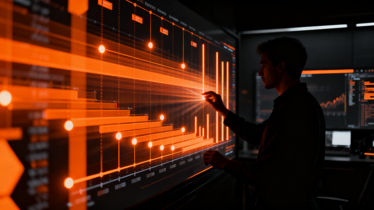 Ingeniero de software configurando feature flags con timestamps en Vercel, optimizando despliegues y lanzamientos de productos tecnológicos.