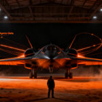 Nave espacial Apeiron de Virgin Galactic en Spaceport America, representando el futuro del turismo espacial comercial.