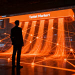 Agentes de inteligencia artificial interactuando con plataformas de ecommerce, representando la evolución del retail tech y el protocolo MCP.