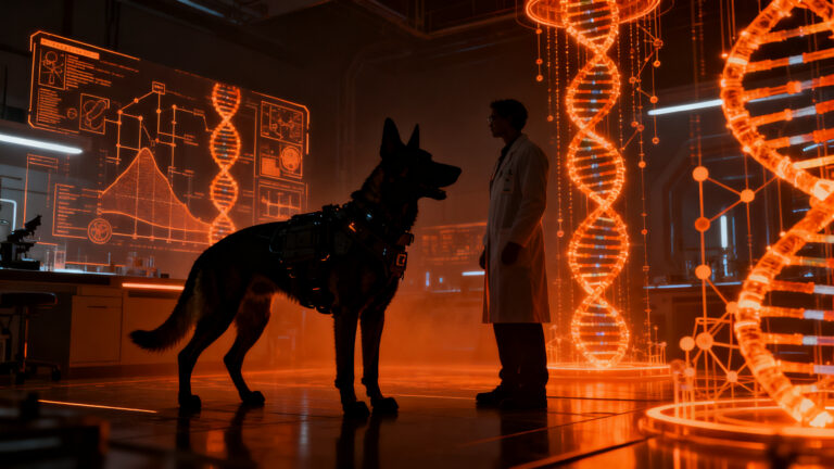Warhound startup de biotecnología militar clonando perros de defensa con tecnología avanzada y financiación de 200 millones de dólares.