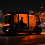 Robotaxi autónomo de Waymo circulando por las calles de Madrid, representando el futuro de la movilidad autónoma en España.
