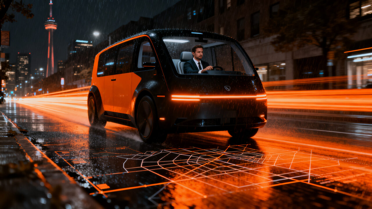 Robotaxis de Waymo circulando por las calles de Toronto, representando la expansión de la movilidad autónoma en Canadá.