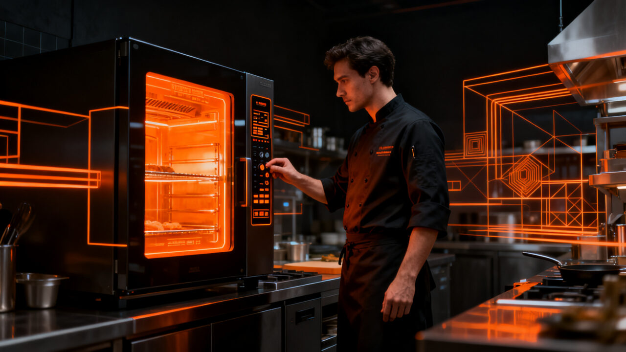 Automatización en cocinas profesionales mediante equipos programables para optimizar la eficiencia operativa en hostelería.